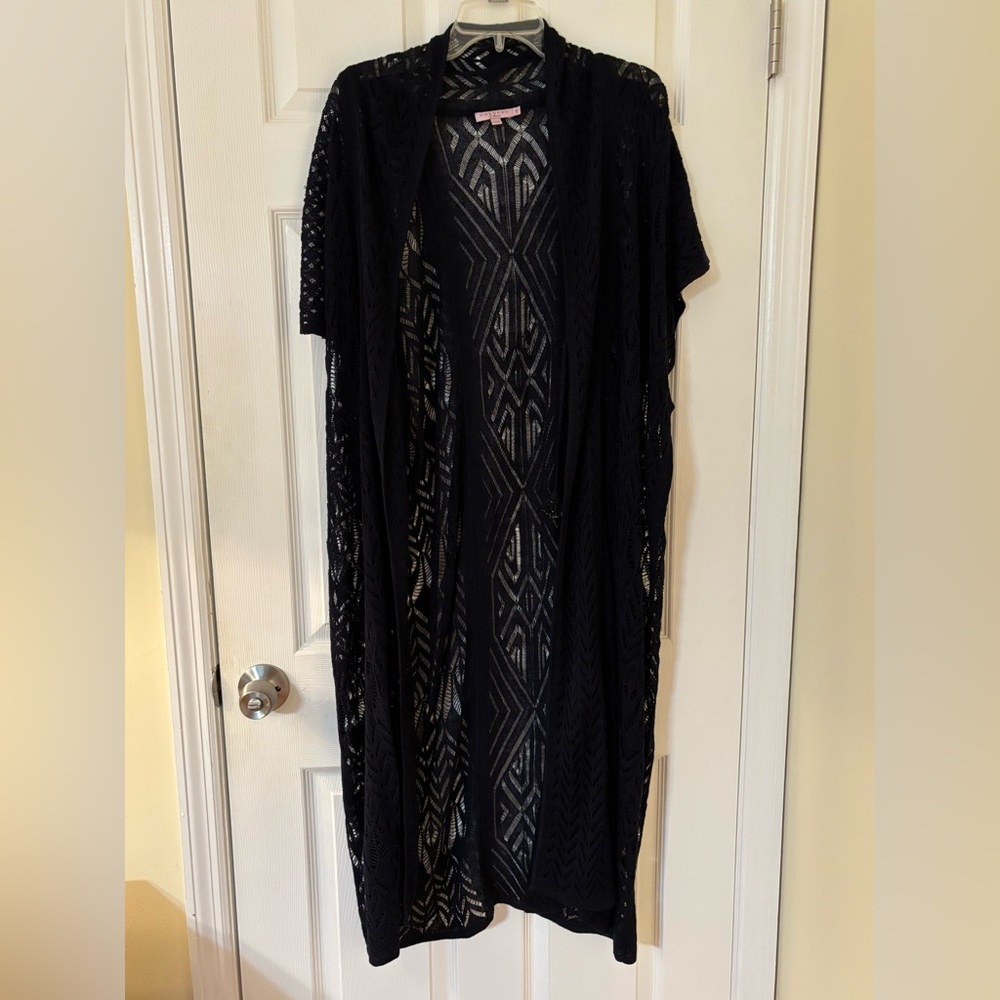 Calypso St. Barth Navy Lace Cardigan